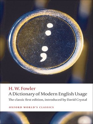 cover image of A Dictionary of Modern English Usage